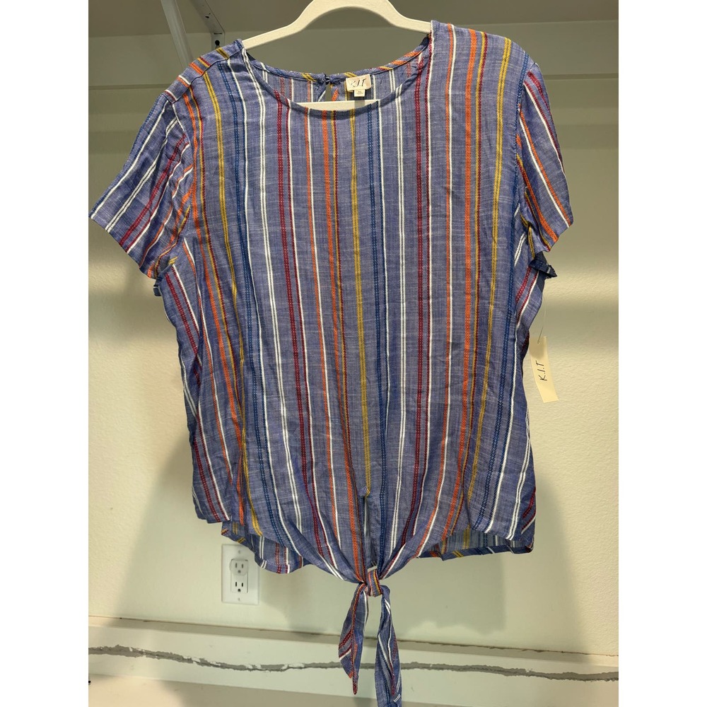 NWT Kit Women's Light Knit Tie-Front Blouse Size‎ XL